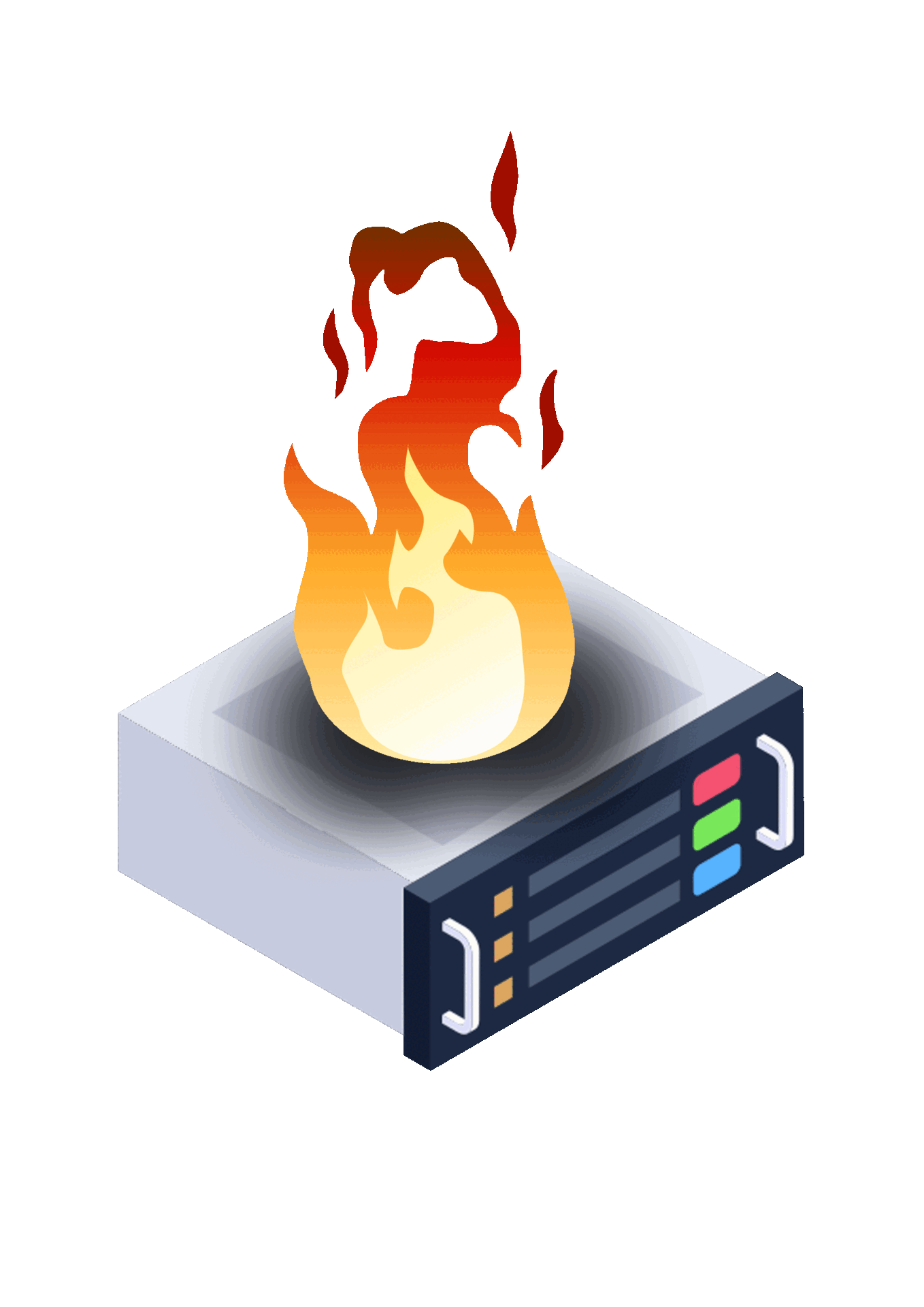Server on fire